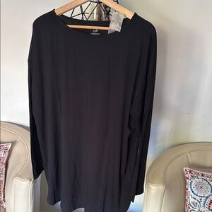 J. Jill Black Long Sleeve Relaxed Tee